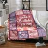 Birthday Quotes Collage Multi-purpose Blanket Durable Comfort Throw Bed Picnics All-Season Use Best Holiday Gift for Friends, Family Y30