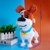 3698-Piece Mini Dog Building Block Toy - Cute DIY Puzzle, Brown and White Pixel Design, Interlocking Plastic Blocks, Suitable for Parties