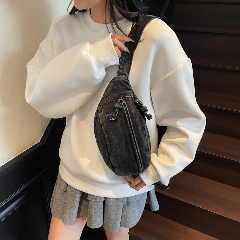 Fashion Denim Zipper Patchwork Waist Packs High Quality Casual Women's Crossbody Bags Simple Large Capacity Women's Shoulder Bag