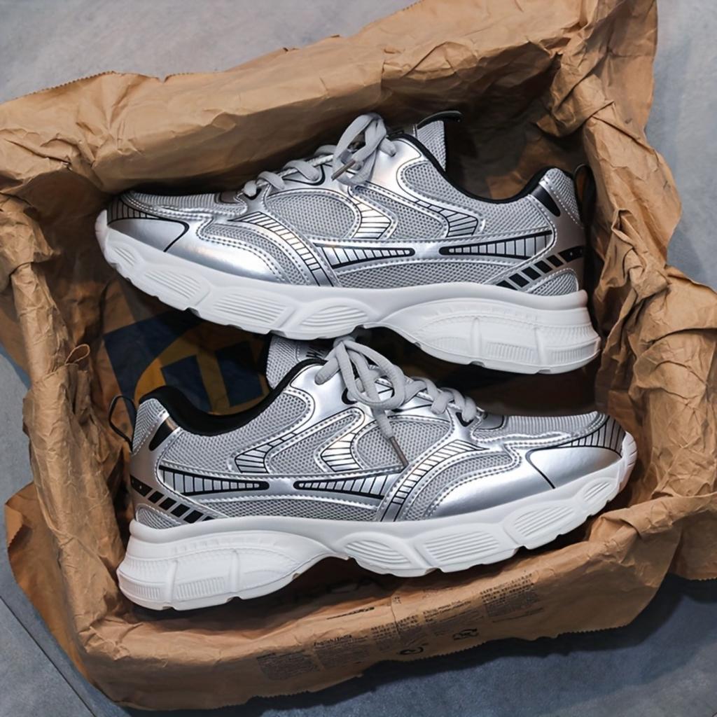 Men's Casual Sports Shoes, Breathable Mesh Sports Shoes, Lace Up Low Cut Shoes for Outdoor Activities, Comfortable Shoes for All Seasons, Dad Shoes