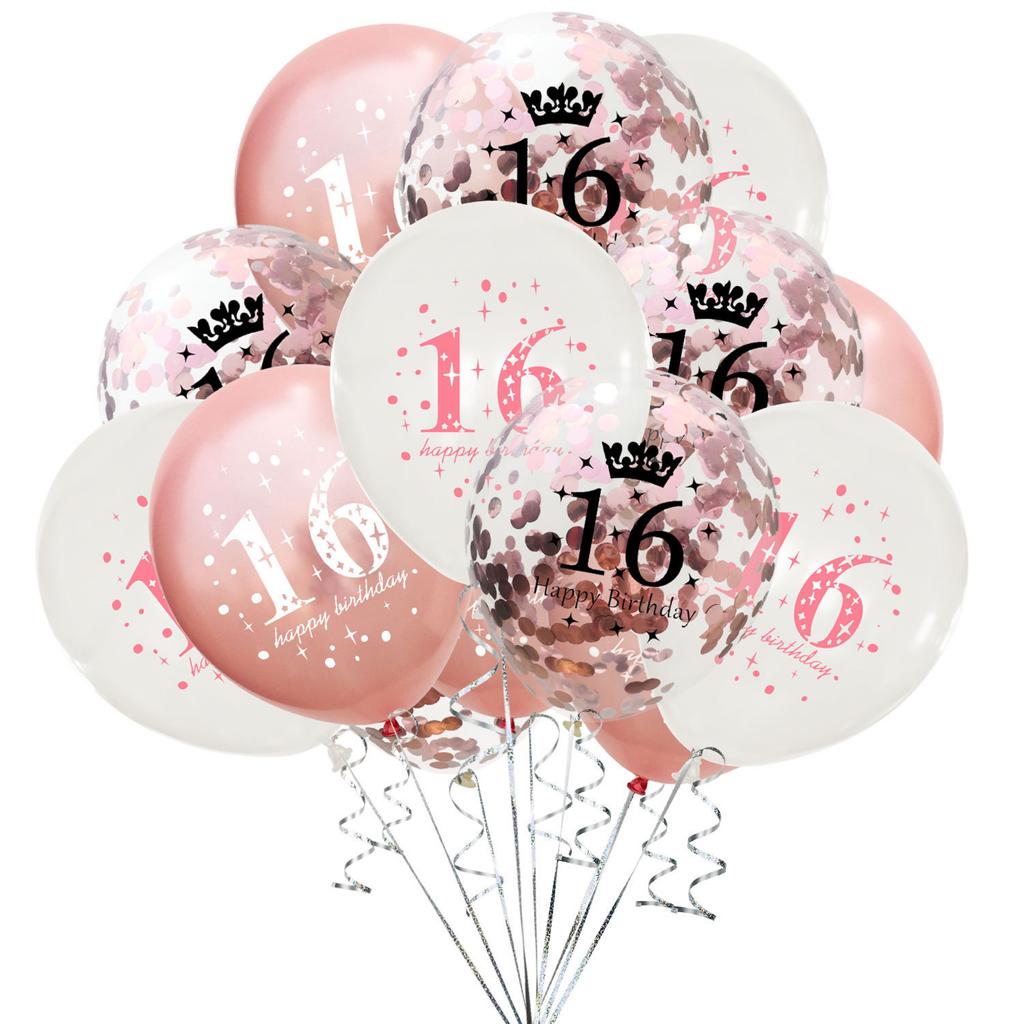 15pcs Birthday Inflatable Confetti Number Balloons 18 21 30 40 50 60 70 Year Party Decoration Adult Digit Helium Birthday Balons