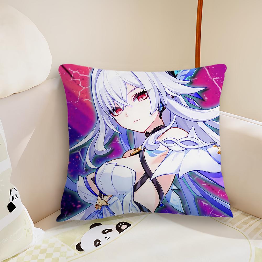 Game Genshin Impact Skirk Cushion Cover Pillow Case Plush Fabric Soft Double Sided Print Sofa Cushion Cover Throw Pillow Covers