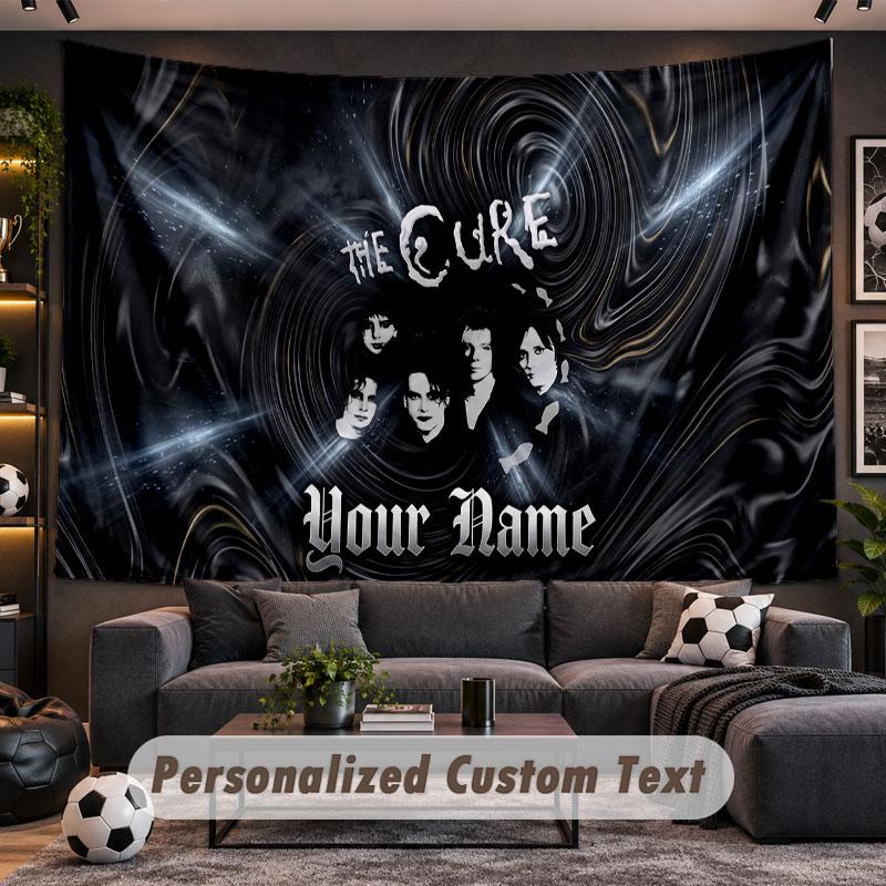 Wall Hanging Tapestry Custom NameThe Cure Pattern Personalized Printed Fabric Wall Decor