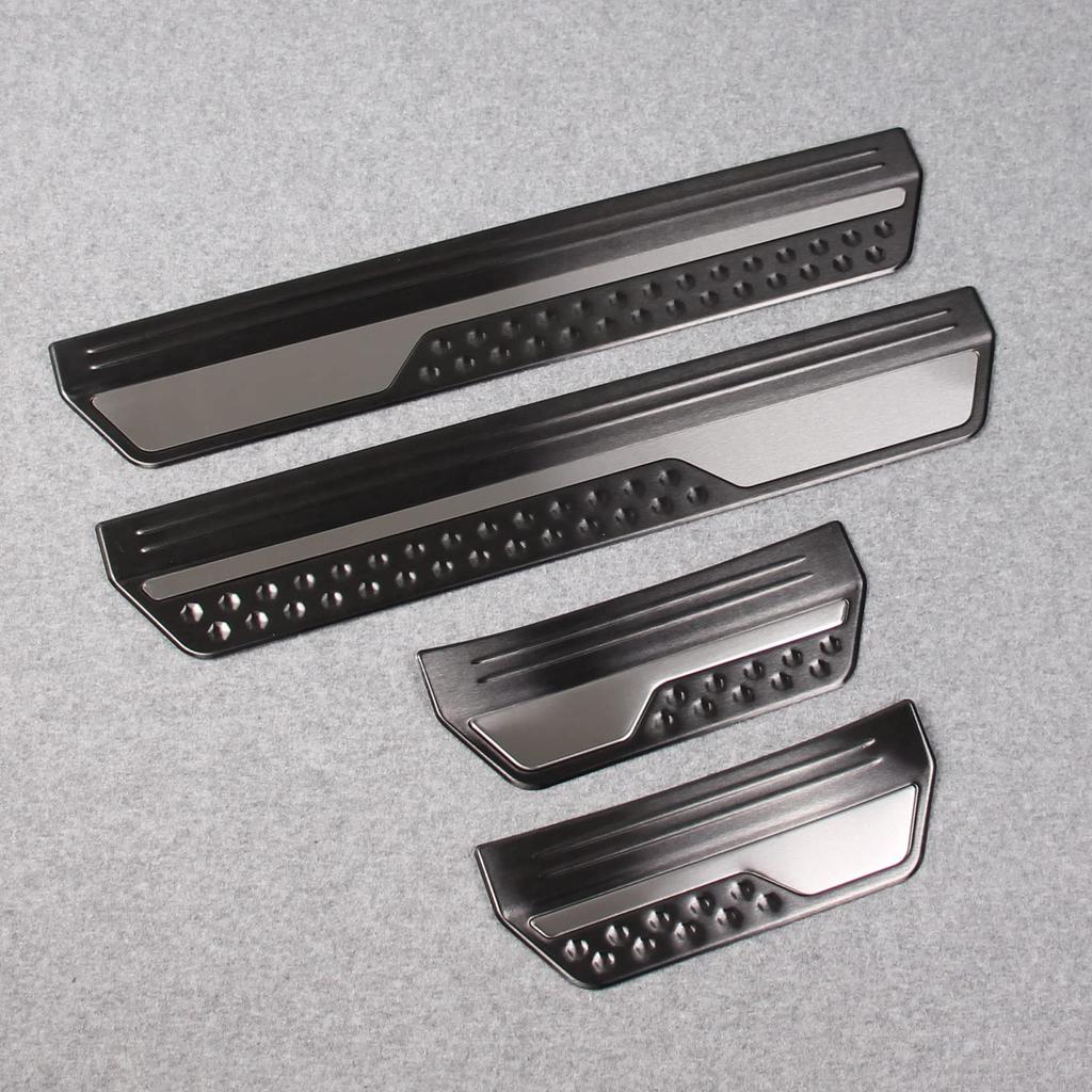 RUIQ Stainless Steel Step Garnish for Honda Vezel Interior and Exterior Side Steps (RV) (Black)