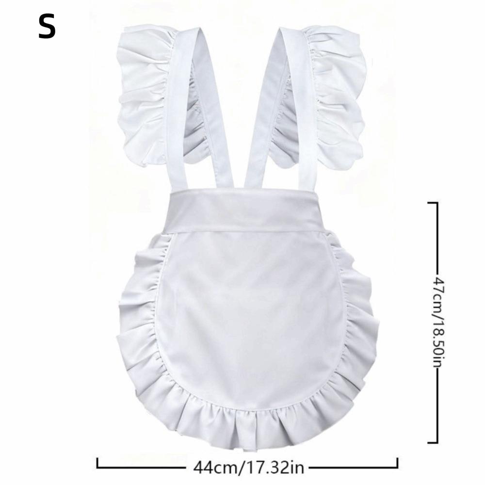 Vintage Elegant Maid Apron Breathable Ruffled Design Cosplay Apron Half Length Lightweight Waist Apron Themed Parties