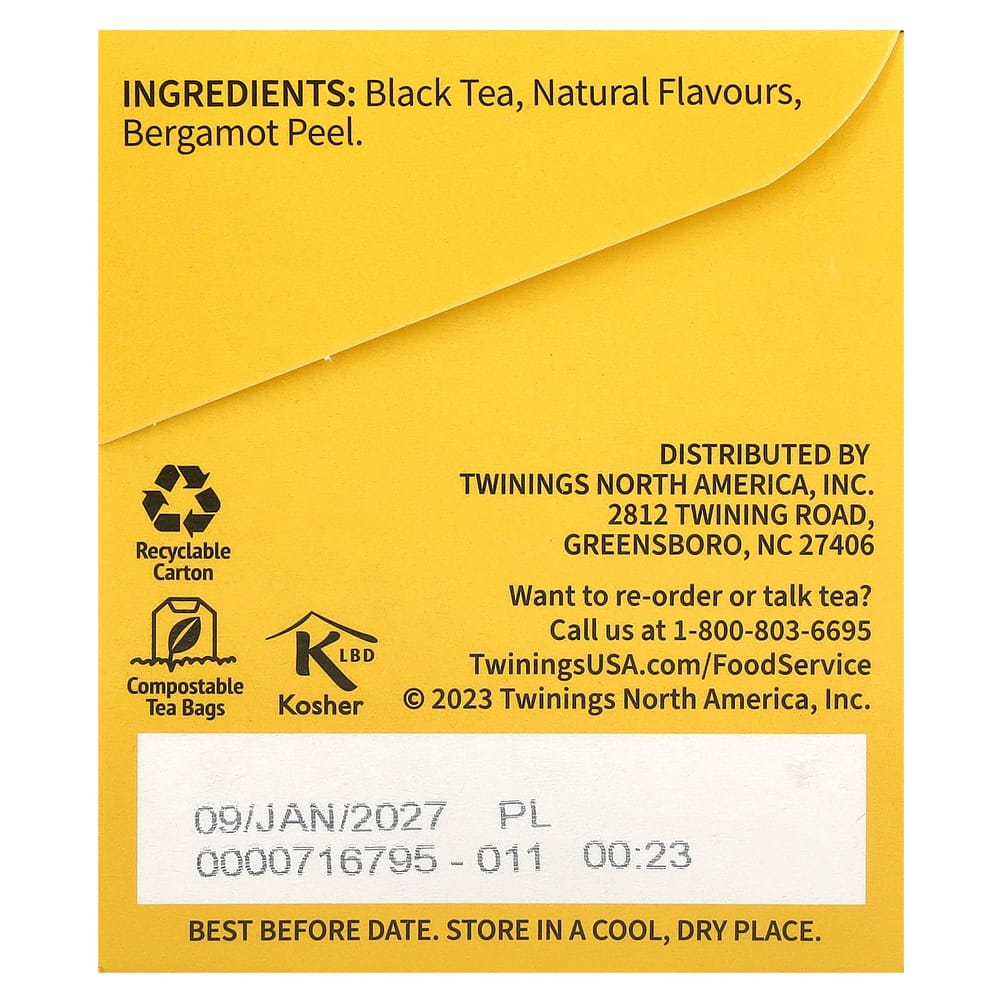 Twinings Earl Grey Black Tea Bags, 25 Count, 50g (1.76oz)