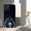 Space Art UFO Alien Thing Phone Case For iPhone 16,15,14,17,13,12,11 Plus,Pro Max,XS,X,XR,SE,Mini,8,7,Soft Silicone Black Cover