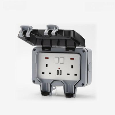IP66 Outdoor Rainproof Socket USB Leakage Protection Charging Plug Outdoor Waterproof Switch Socket Box
