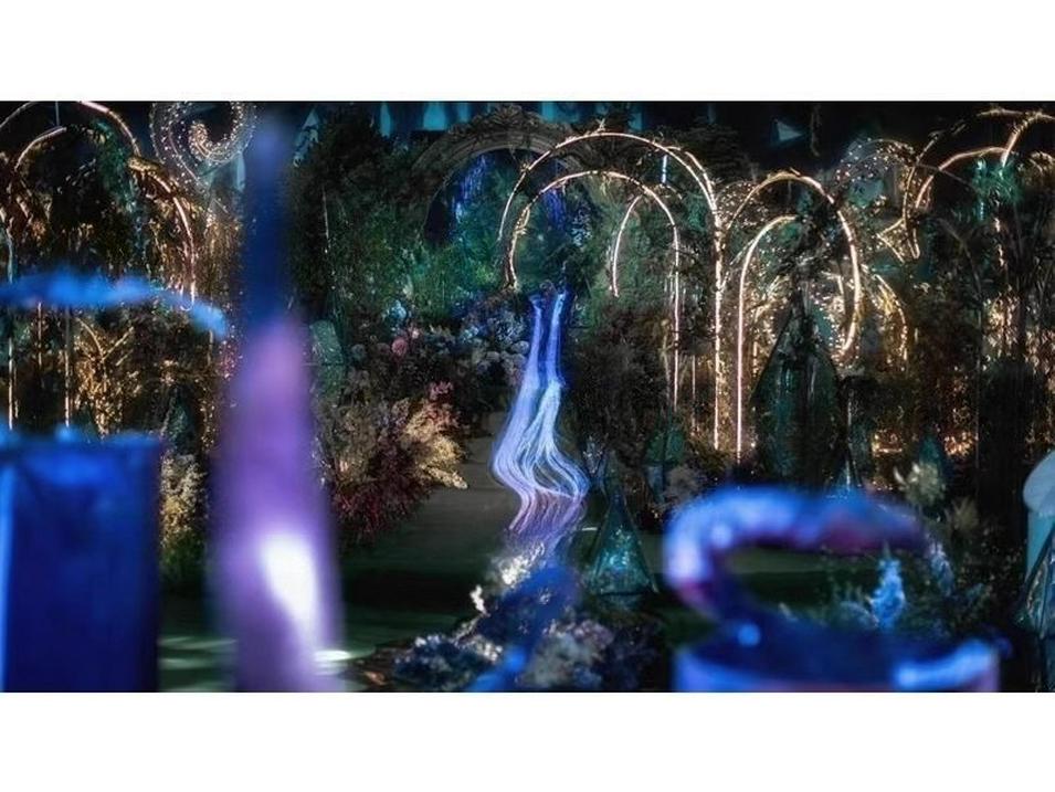 Avatar Fiber Optic Outdoor Lights, Wedding Tree Waterfall Shape, Starlight Colored Waterproof.