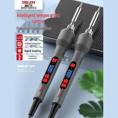 DELIXI Professional High-Power Electric Soldering Iron with Digital Display - Ideal for Household and Repair Tasks.
