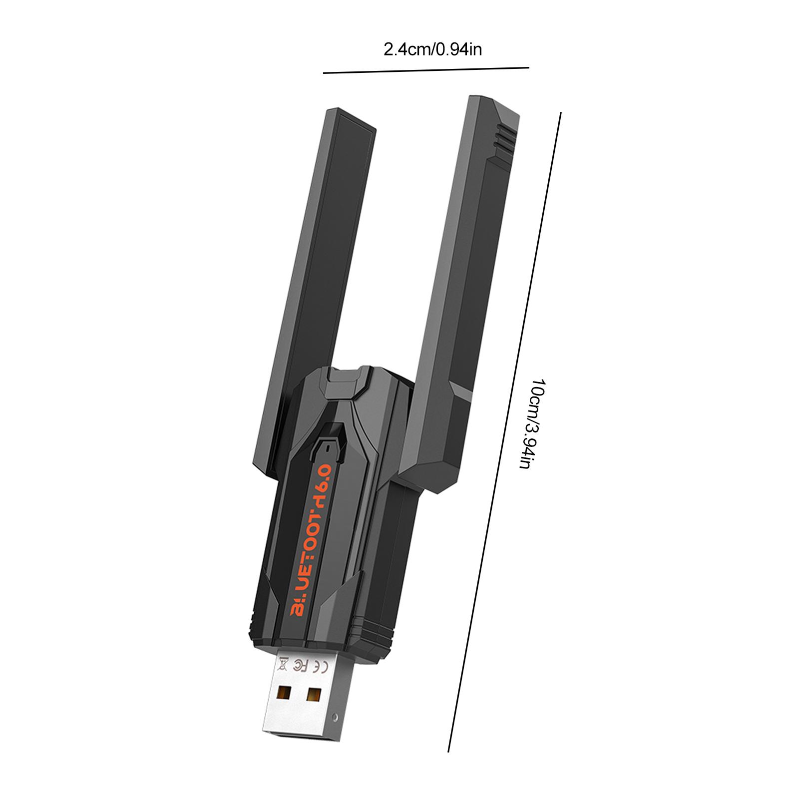 

BT 6.0 Adapter Plug & Play Wireless Dongle Reconnect 7 Devices Simultaneously for Headphone/Keyboard/Mouse/Speakers/Printer чорний