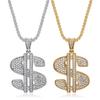 Europäische und Amerikanische Grenzüberschreitende Neue Hip-Hop, Schmuck, Vergoldete Diamantbesetzte US-Dollar Anhänger Halskette