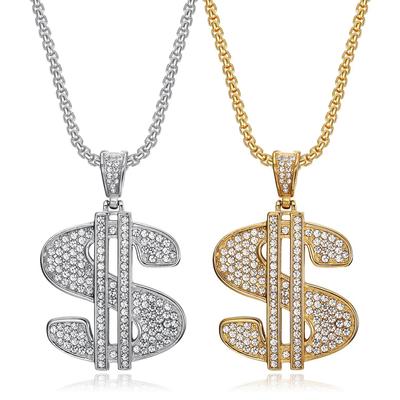 European and American Jewelry, Gold-plated Diamonds, Dollar Pendants, Necklaces.