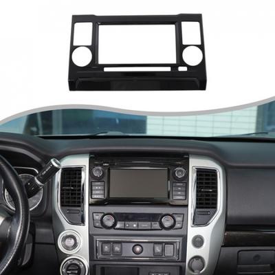 Glossy Piano Black Navigation Screen Trim Frame for Nissan Titan 2016-