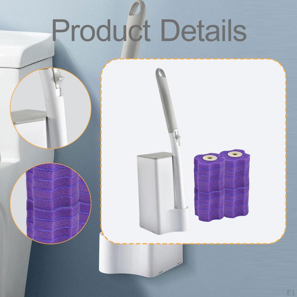 Disposables Toilet Brush and Holder Set Bathroom Maintenance Durability Practical Professional