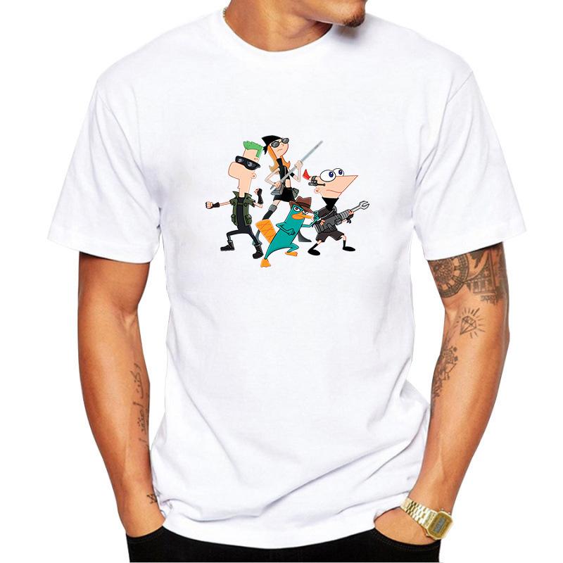 Phineas En Ferb 2026 Katoenen T-shirt Streetwear Korte Mouw T-shirts Mannen Vrouwen T-shirt Kleding Tops
