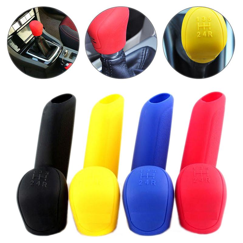 Universal Manual Hand Brake Case Silicone Gear Head Shift Knob Cover Gear Shift Collars Handbrake Grip Car Interior Decoration