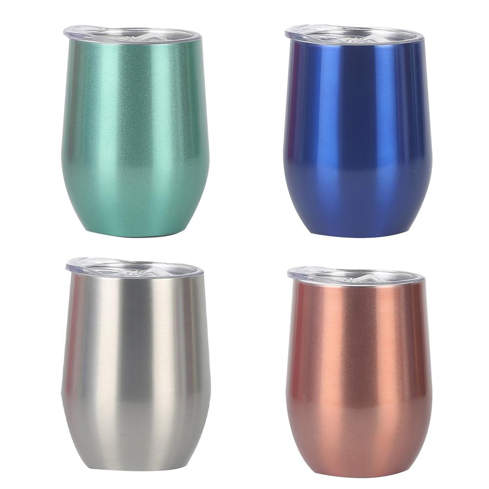 

1PC Eggshell Cup U-Shaped Egg Cup 304 Stainless Steel Double-Layer 12oz Handle Red Wine Cup