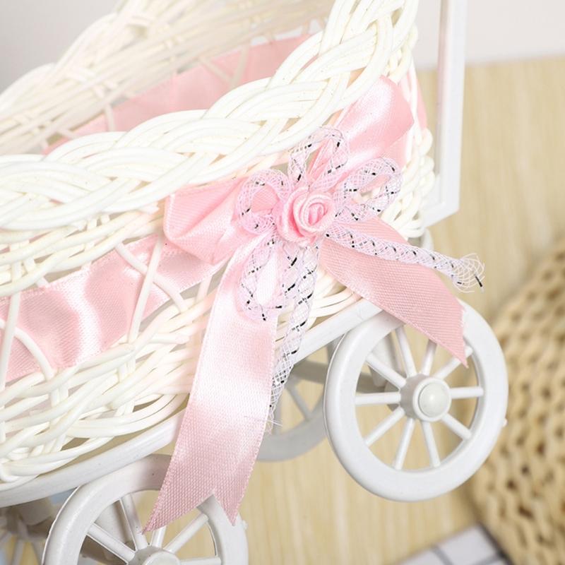Rattan Style Candy Display Trolley For Wedding Event Plastic Candy Holder Basket Multipurpose Home Organization