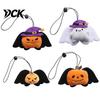 Holiday Atmosphere Pet Decor Halloween Collar Charm, Plush Ghost Pumpkin Pendant, Soft Stuffed Durable Play Toy Hanging Ornament for Cats, Small