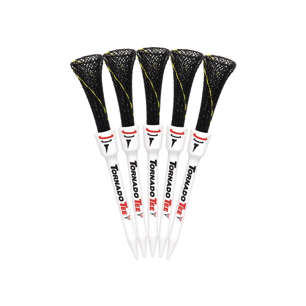 Tornado Tee Long Drive Golf Inches Pack of Tees, Black, 3.25 (82mm), 5, TT-325