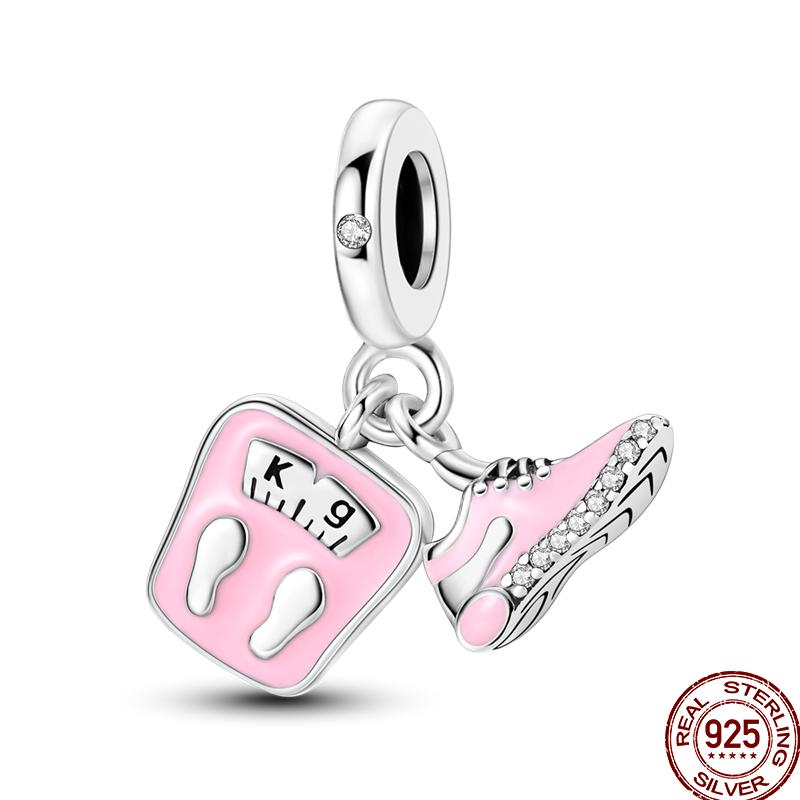 Copper Pink Puppy Flower Bird Pink Charm Beads Suitable For 3Mm Original Bracelet Diy Jewelry Gift