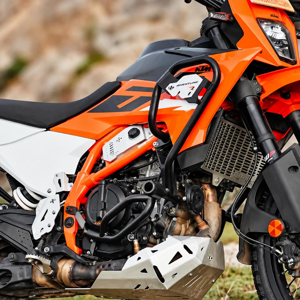 Fit For KTM 390 "ENDURO R (2025 Model) Defender Black Crash Guard With Sliders"