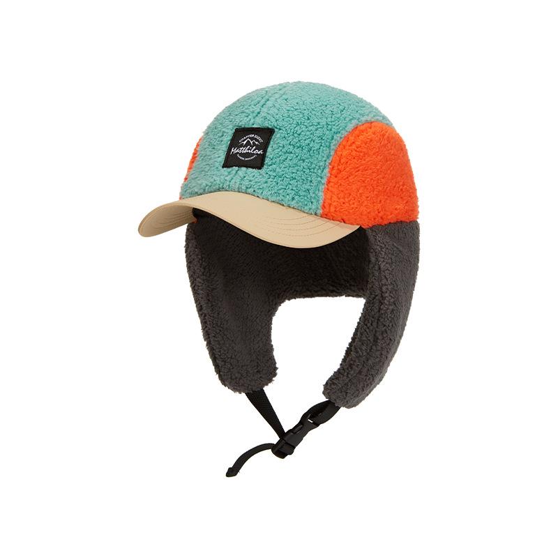 Autumn-Winter Women s Color Block Baseball Cap with Ear Protection One Size