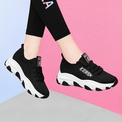 Fashion Women Shoes Spring New Knitted Breathable Casual Sneakers Fashion Lace Up Outdoor Platform Sport Shoes Female Vulcanized Shoes