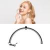 Half Moon Desk Lamp 27 Inch 40W 3000 to 6000K Dimmable Half Moon Nail Light with LED Clock Display for Lash Extension Skincare