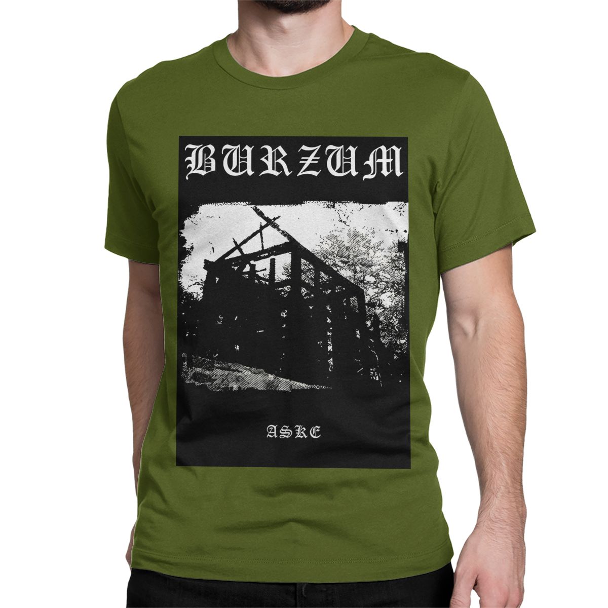

Men Women T-Shirt Aske Black Metal Rock Novelty Pure Cotton Tees Short Sleeve Burzum T Shirt Crew Neck Clothes Plus Size 4XL
