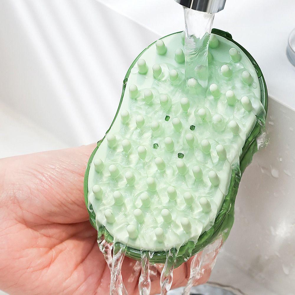 3 in 1 Soap Holder Back Scrubber Kit Creative Comfortable Soap Box with Soft Brush Wall Mount Stain Removal