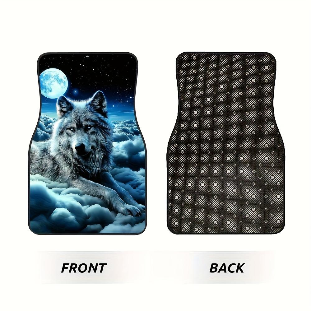 4pcs Car Floor Mats Suitable For Suvs Or Pickup Trucks, Presenting Wolf Moon Clouds Design Along With Thoughtful Present Opportunities