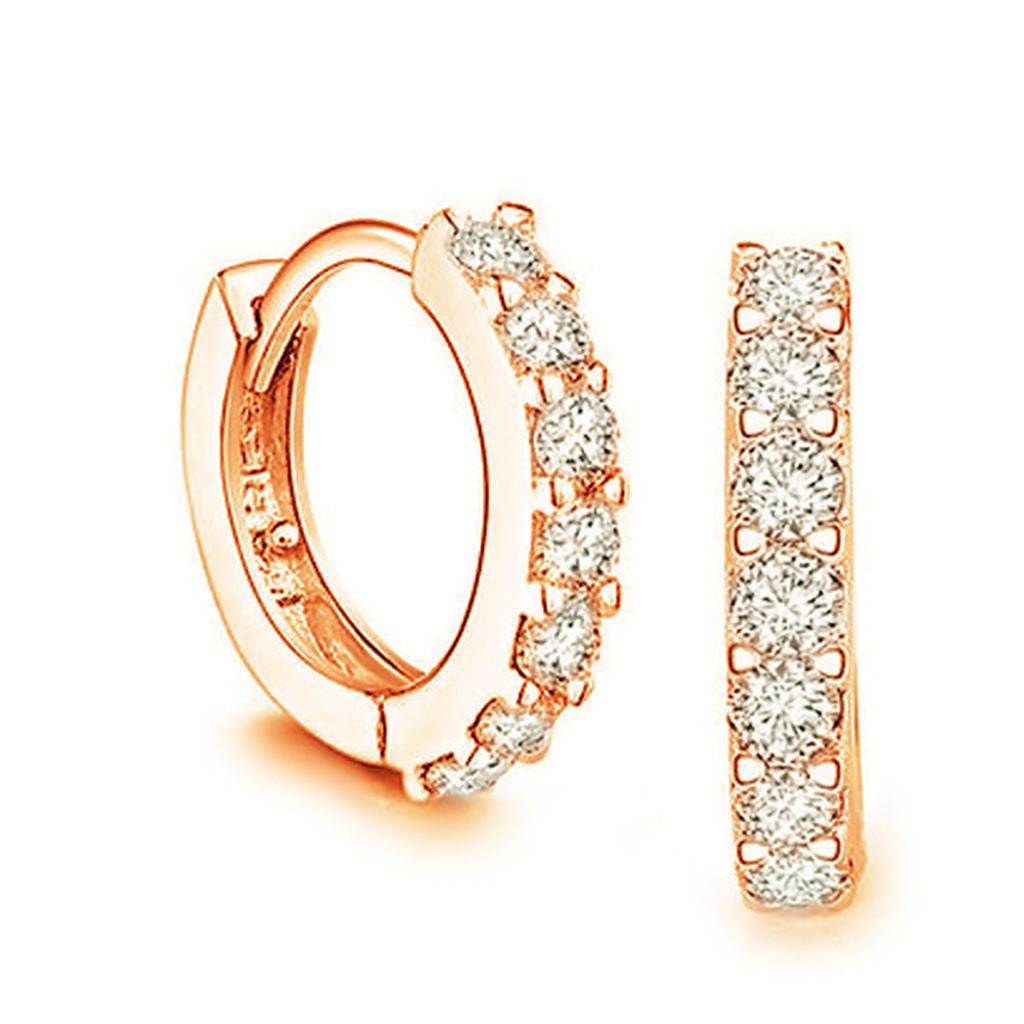 Single-row Flash Diamond Earrings Korean Joker Earrings Earrings Earrings European and American Silver Jewelry Earrings