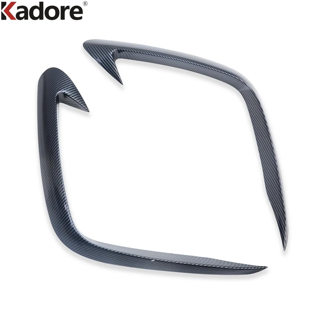 Front Fog Light Lamp Eyebrow Cover Trim For Hyundai Tucson NX4 -2024 Carbon Fiber Car Foglight Eyelid Strip Accessories