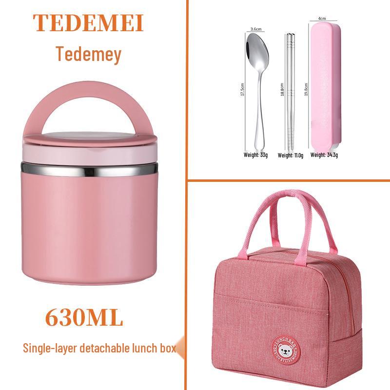 930ml Double Layer Stainless Steel Lunch Box Set - Portable Bento for Students & Office Workers