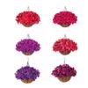 1/2Pcs Hanging Artificial Bougainvillea Speetabilis with Coconut Palm Flower Basket UV Resistant Fake Flower Indoor Outdoor Faux Bloom Decoration