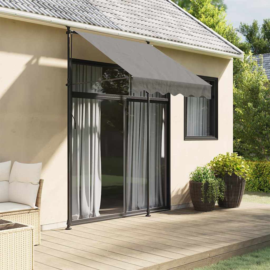 vidaXL Markise Einziehbar Anthrazit 150x150 cm Stoff und Stahl rauchige schwarz