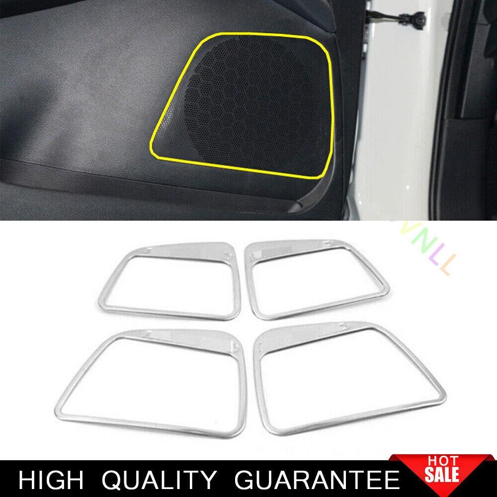 For Nissan Murano 2015-2021 Silver ABS Inner Door Speaker Frame Cover Trim 4PCS