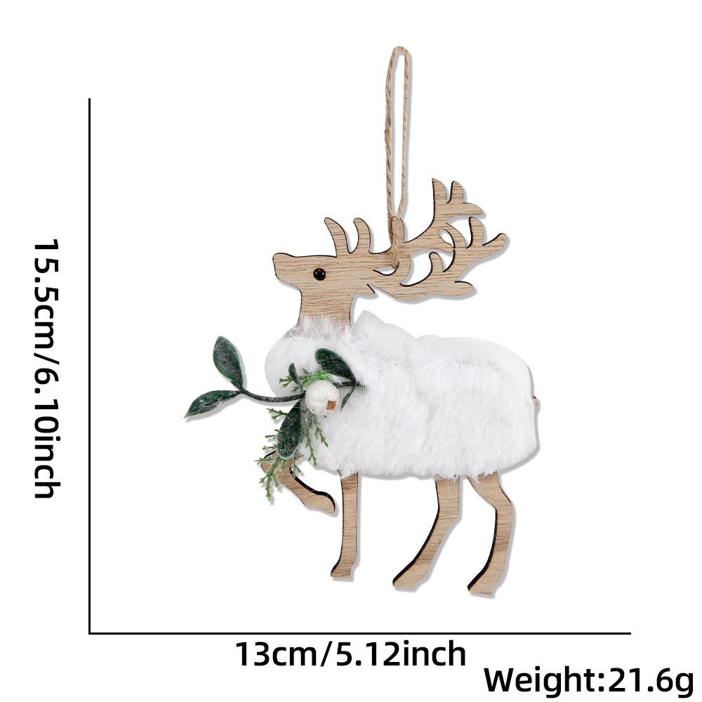 

Christmas Wooden Unique Ornament For Garden And Door With Charming Characters Holiday Reindeer White