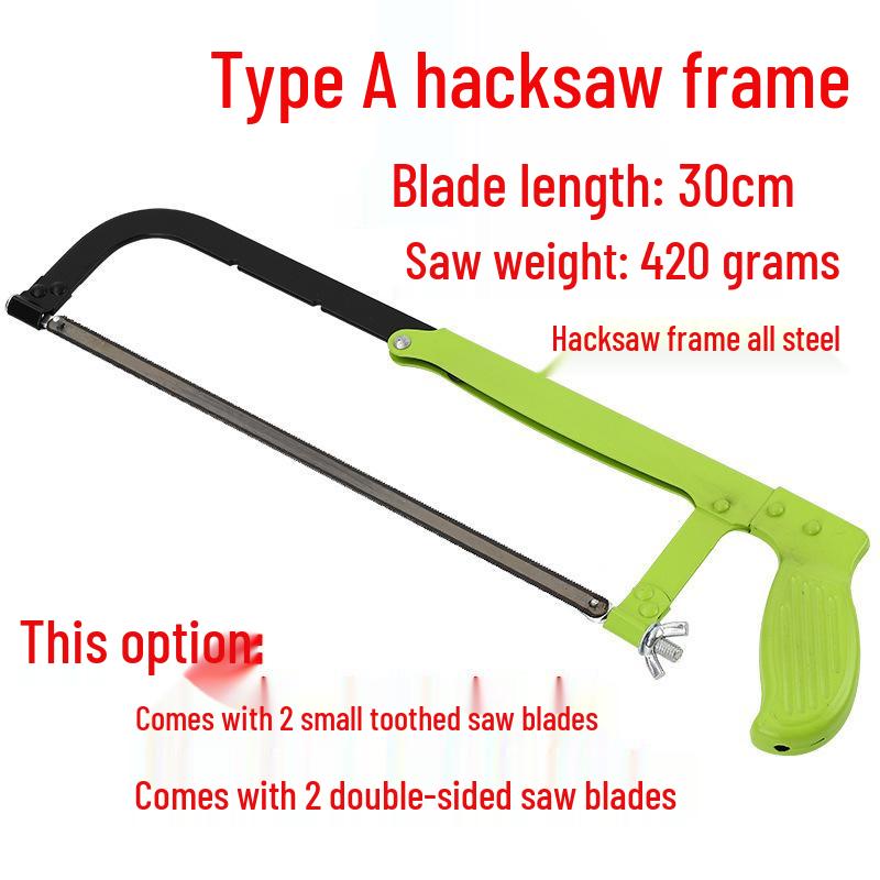 Hacksaw Frame - Handheld Steel Saw for Woodworking and Metal Cutting