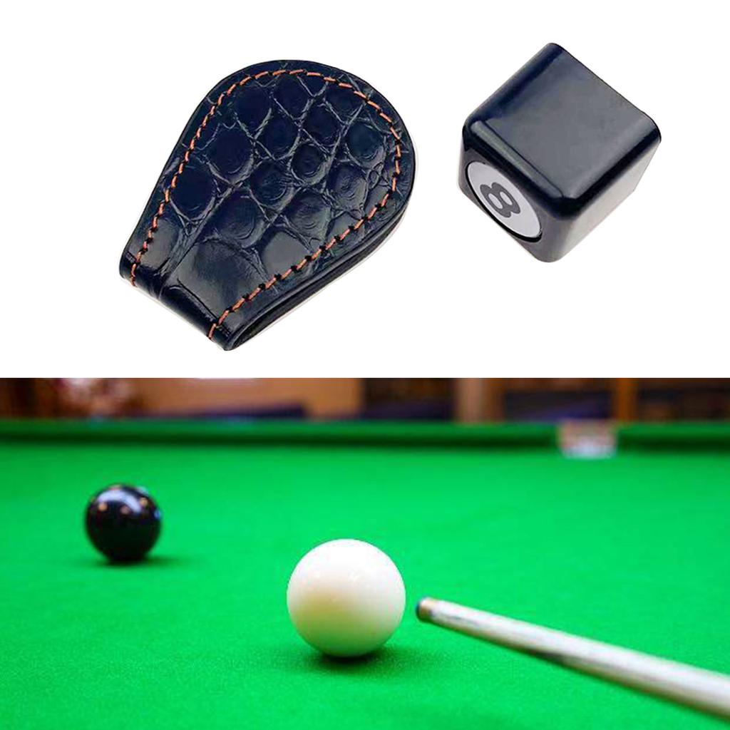 Leathers Billiard Chalk Holder Portable Fix Cue Chalk Bag with Belt Clip Billiard Pool Chalk Holder Delicate Stitching