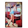 Vintage Pin Up Girl Tin Sign Plaque  Sexy Retro Metal Wall Decor for Bar Pub Club Man Cave  Classic Metal Sign Painting