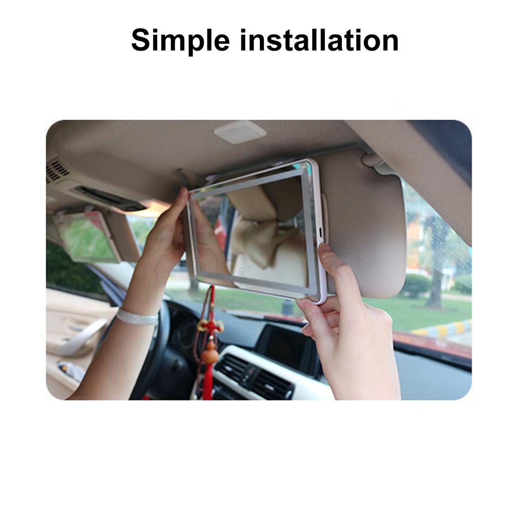 Auto-Kosmetikspiegel mit LED-Licht, Co-Pilot-Sonnenblende, Make-up-Lichtspiegel, dreifarbiges Licht, 1500 mAh