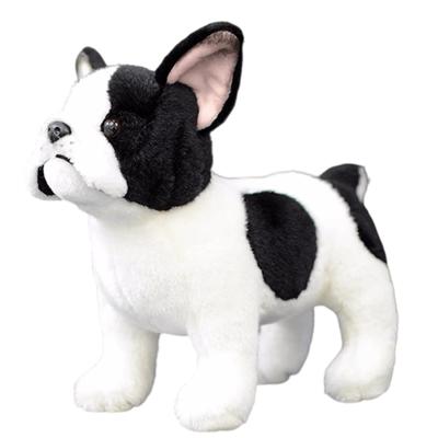 Lilizzhoumax Bulldog Plush Toy, Realistic Dog Stuffed Animal, Super Soft Plush Toy for Girls, Kids, Home Decor (Black and White, 10 Inch), Black &