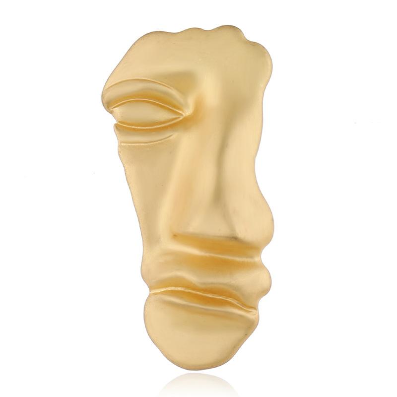 Temperament cold wind calling thousands of people avatar brooch gold half face Internet celebrity women's suit accessories
