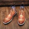 Mode Personalisierte Mode Business Herren Stiefel Dicke Sohle Rutschfest Langlebig Europäische High Top Lederschuhe Größe 38-48 Herrenstiefel