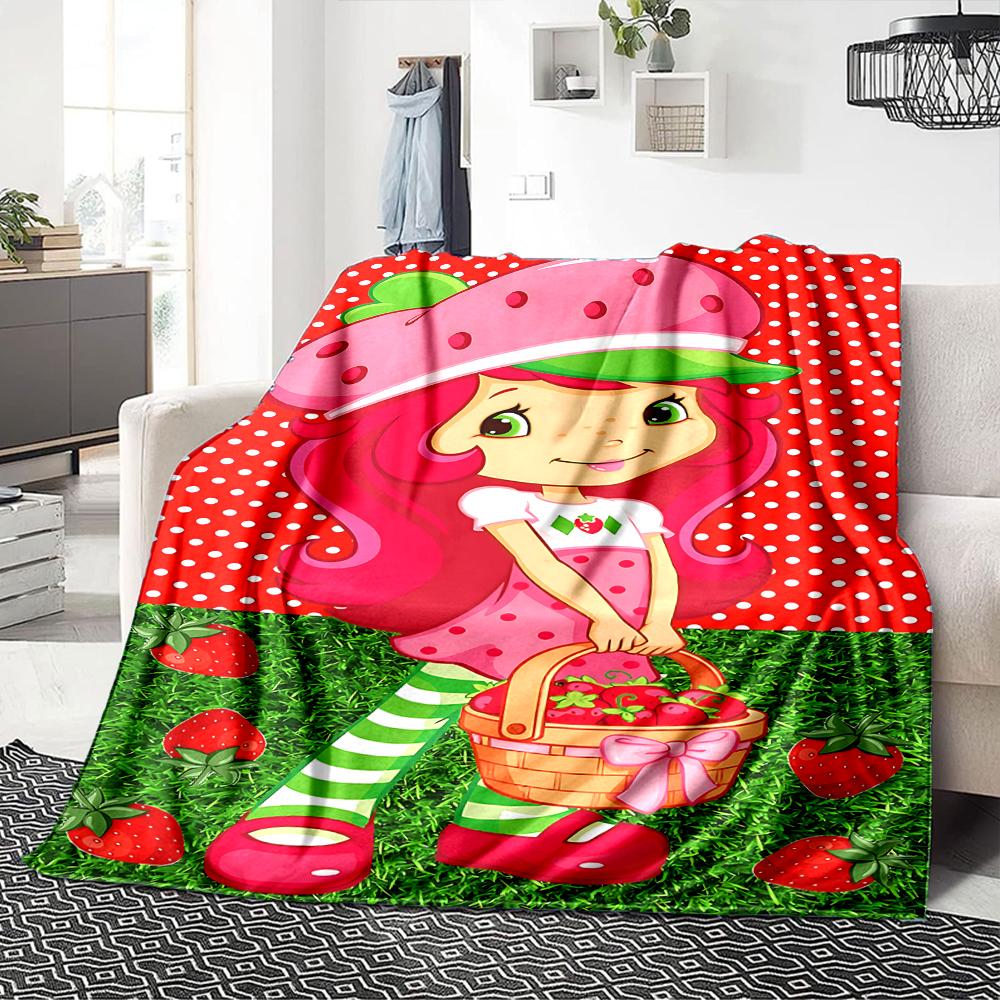 1Pc Strawberry Party Invitation Blanket For Couch Bed Plush Cozy Fuzzy Blanket Super Soft Warm Blankets For Fall And Winter 0918254