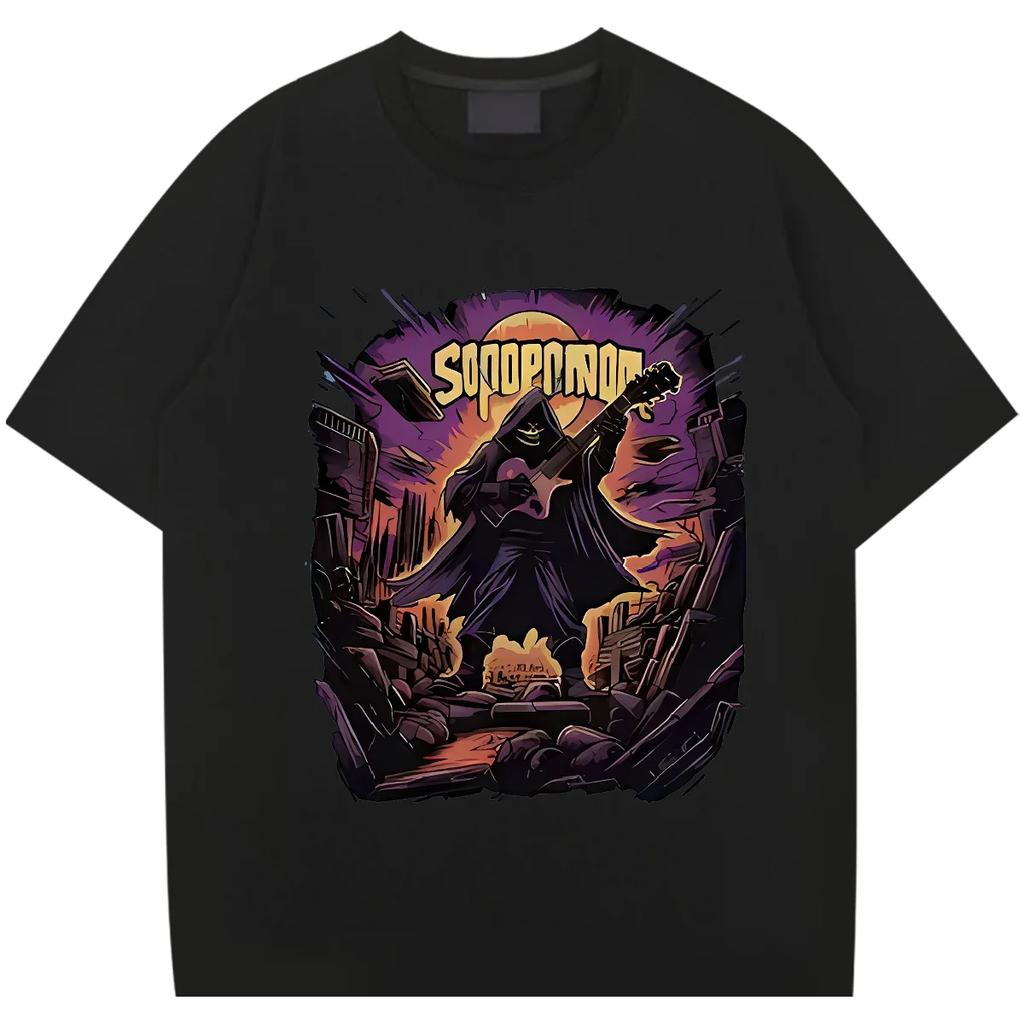 Skeleton Wanderer T-shirt Loose Round Neck Tops Hip Hop Men Summer Tshirt High Quality Tees Causal Oversize Clothes