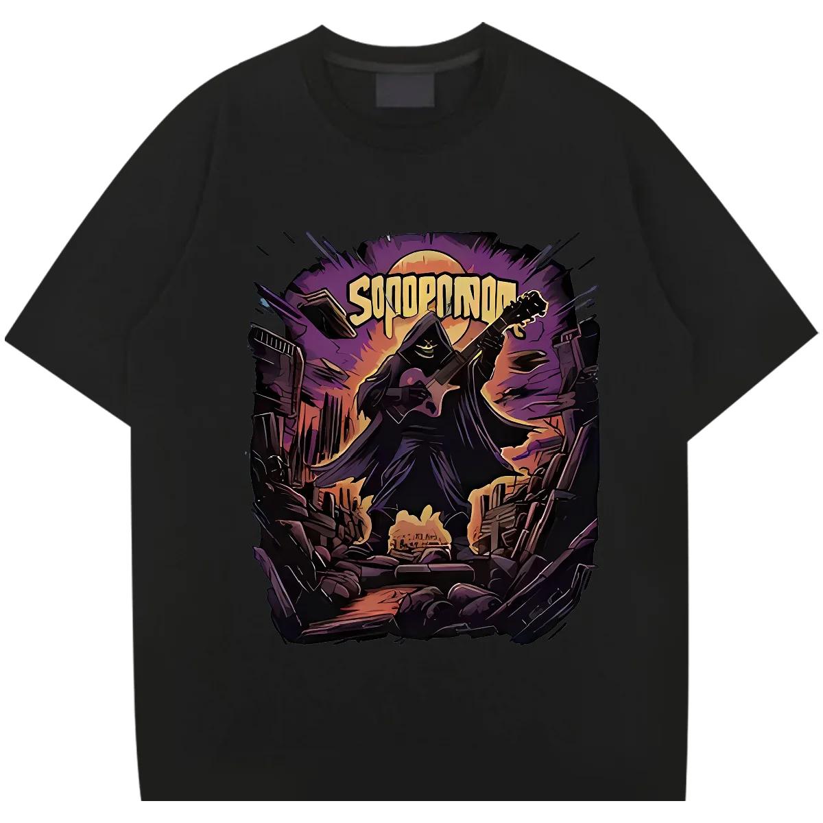 

Футболка Skeleton Wanderer Свободные топы с круглым вырезом Хип-хоп Мужская летняя футболка Высококачественные футболки Повседневная одежда оверсайз XXXXXL чёрный